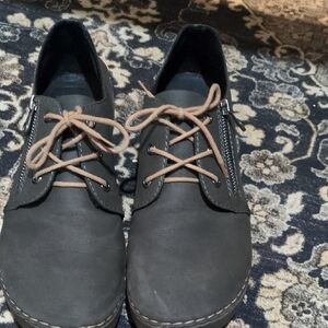 Rieker Women's Black Oxfords with Tan Laces